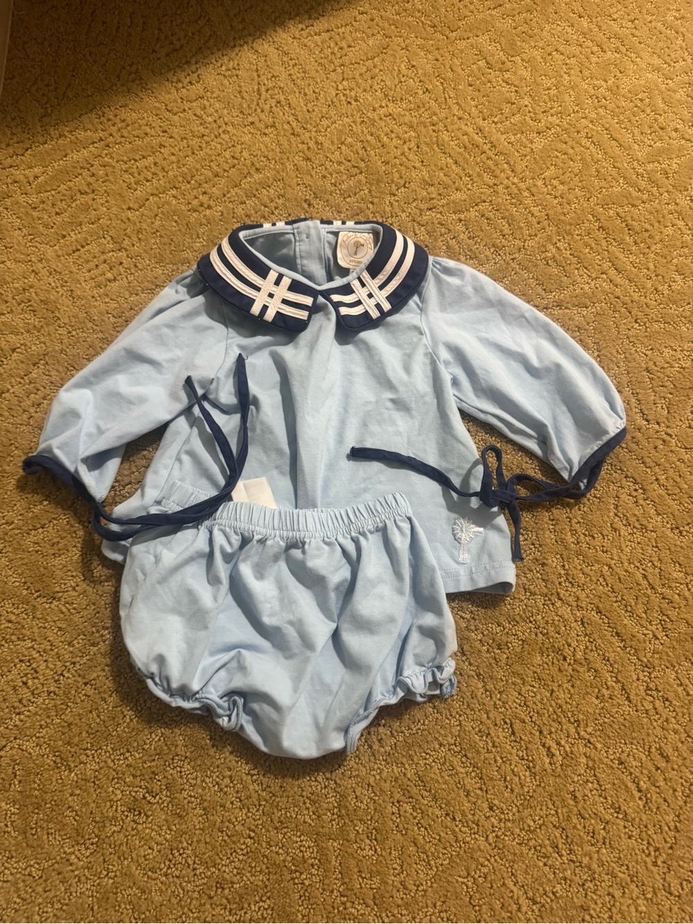 Light Blue Sailor-Inspired Kids Matching Underwear Set